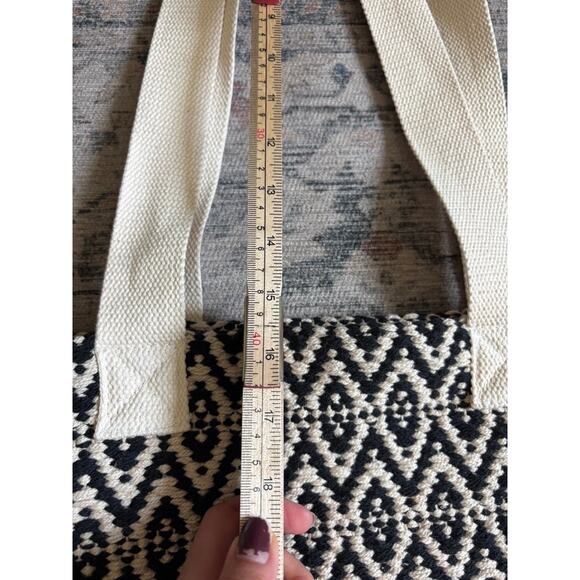 Boho XL Tote Bag Woven Rug Fabric Travel Carryall Mom Market Bag Aztec Print - Picture 7 of 8